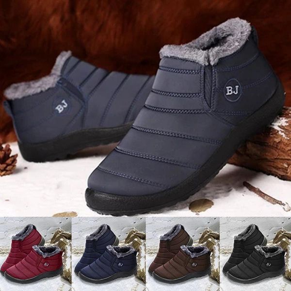 

women boots waterproof snow boots female plush winter women warm ankle botas mujer winter shoes woman plus size 45, Black