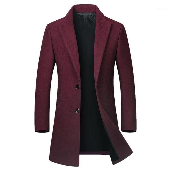 

winter wool jacket men wool coat casual slim collar winter jacket men long trench coat autumn business clothes black1, Black