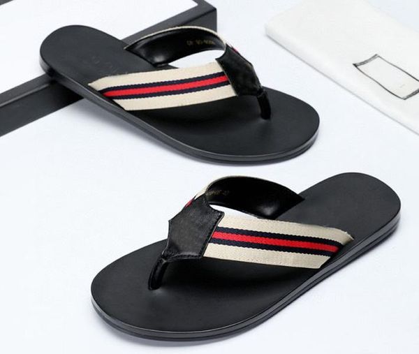 

2020 luxury mens shoes designer chaussures slippers sandals flat beach outdoor flip flops nonslip casual shoes christmas, Black