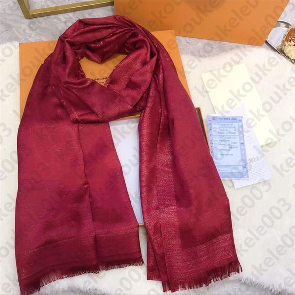 

2021 silk scarf 4 seasons pashmina scarf leaf clover fashion woman shawl scarves size about 180x70cm 5 color with gift packing optional, Blue;gray