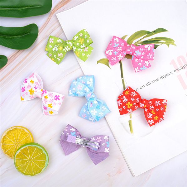 

new girls hair clips bows children fabric bow hairpin bowknot with clip floral bangs clip bows hairpins hair ties jewelry accessory, Golden;silver
