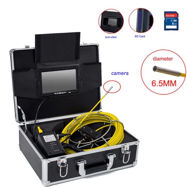 

7inch ip68 waterproof industrial pipeline endoscope video camera 20m cable 6.5mm lens drain sewer inspection equipment