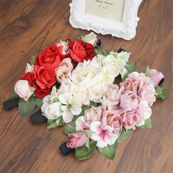 

haimeikang pink small flower forehead hair beach wedding wreath head band girls hairband headbands festival travel par qylfvm