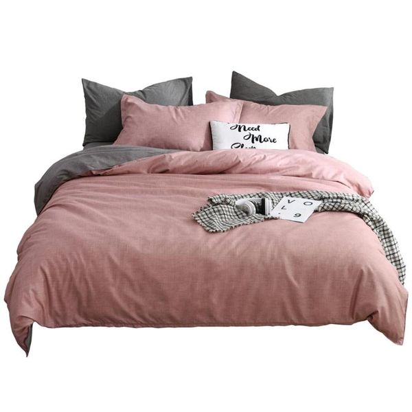 

bedding sets solid color simplicity bed linens nordic style luxury home textiles duvet cover quilt pillowcase  size