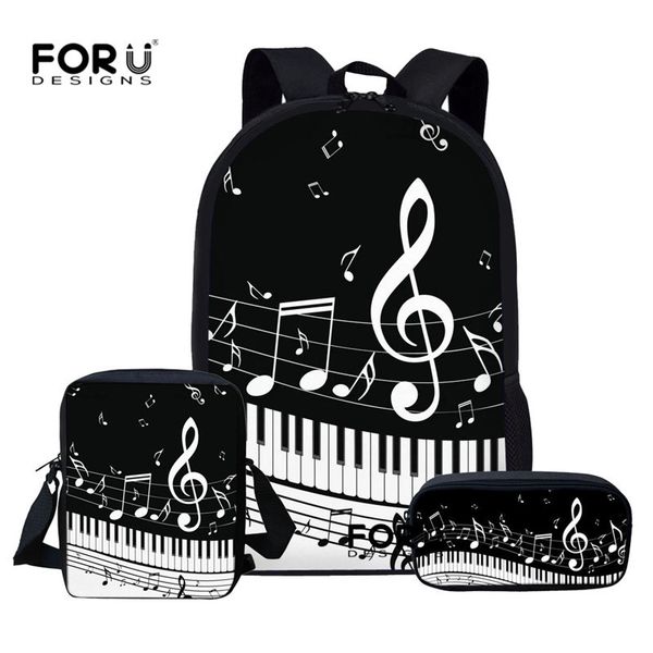 

forudesigns children school bags set for teen boys girls music note backpacks piano book kids shoulder bag mochila escolar c1003