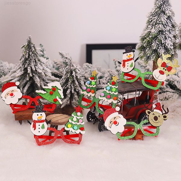 

2020 merry glasses frame santa claus snowman ornaments christmas decorations for home navidad new year gift
