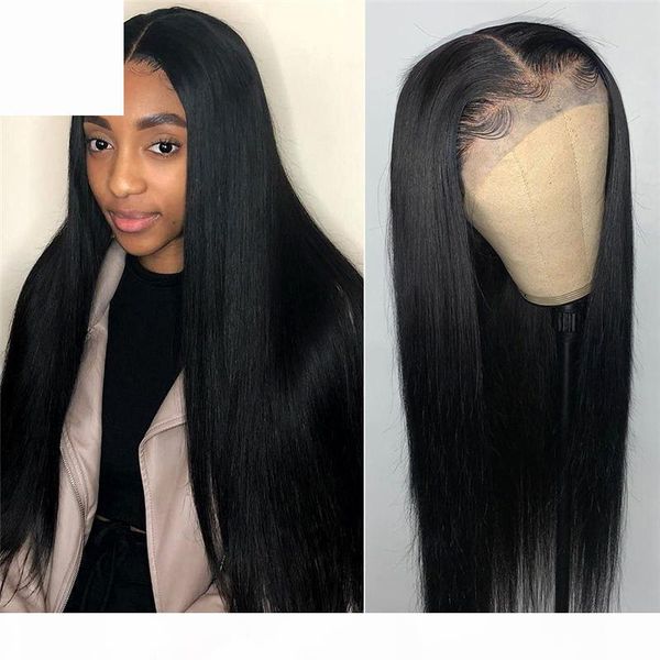 

8-24 inch straight 360 lace front remy human hair wigs for black women 130%150% density brazilian straight hair lace front wig, Black;brown