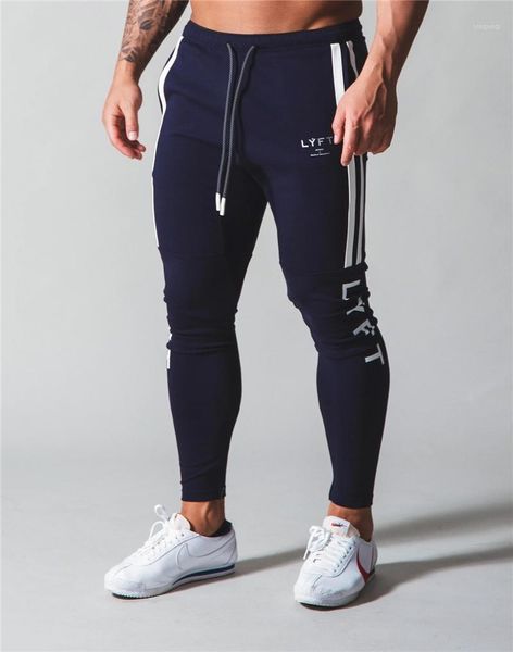 

side stripe 2021 jp&uk new autumn men gym training jogging pants men joggers slim fit sweatpants cotton running sport pants1, Black