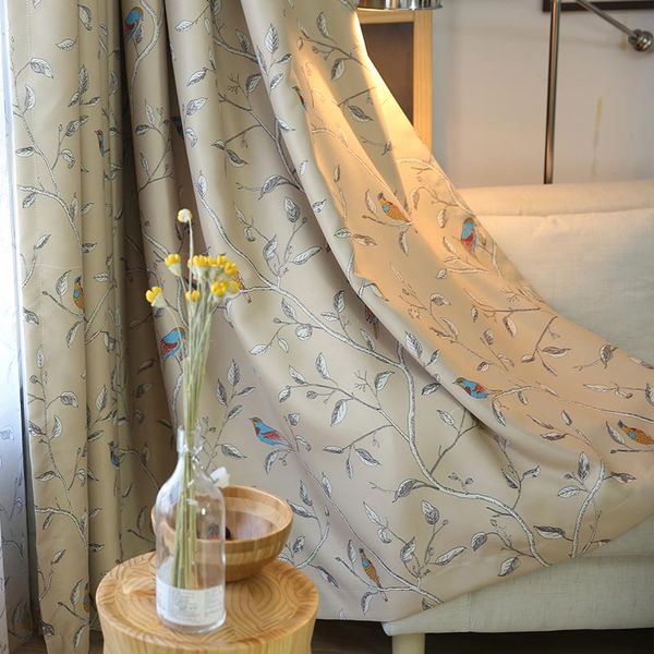 

traditional turquoise birds thermal insulated blackout curtain for living room bedroom children room princess baby room 1 panel