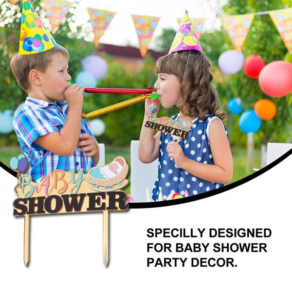 

1 комплект 2шт baby shower день рождения торт топпер красочные акриловые торт вставьте карту торт украшения украшение на день рождения sqcwq
