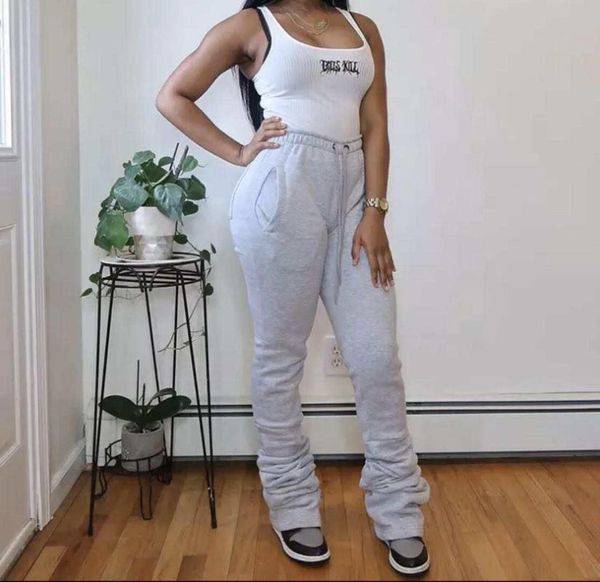 

yoga outfits winter fashion ruched fleece warm joggers women high waist drawstring solid sweatpants casual sport pants trousers streetwear, White;red