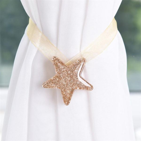 

1pcs star shape magnet curtain buckle magnetic curtains tieback holder window curtain clip holder strap accessories home decor h qyllrk
