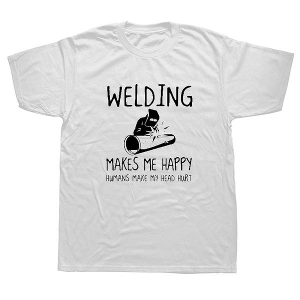 

новизна welding делает меня счастливым футболка с коротким рукавом крупногабаритные streetwear hip hop печатные футболки лучшие тис спорта с
