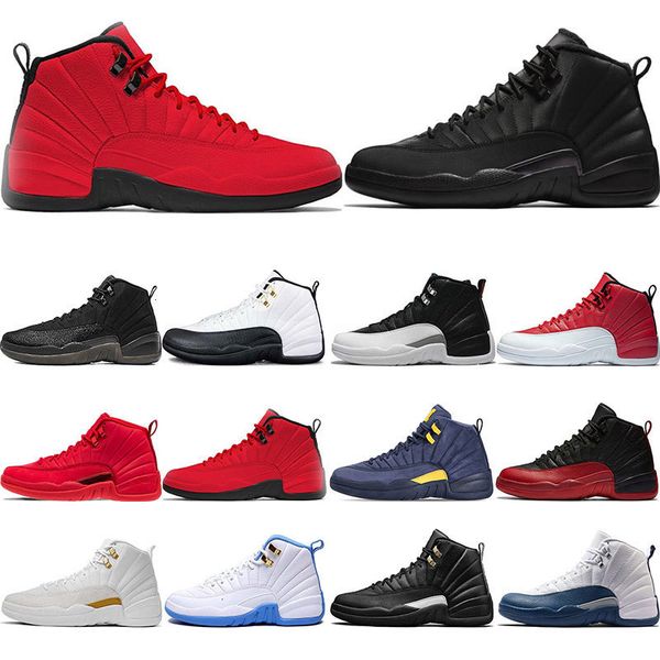 

bordeaux winterized wntr basketball shoes gym red 12s bule 12 white black the master flu game mens sports sneaker trainers size 7-13