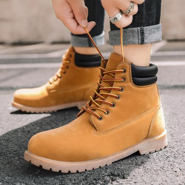 

big size men winter shoes warm fur snow boots for british cow leather waterproof non-slip durable botas, Black