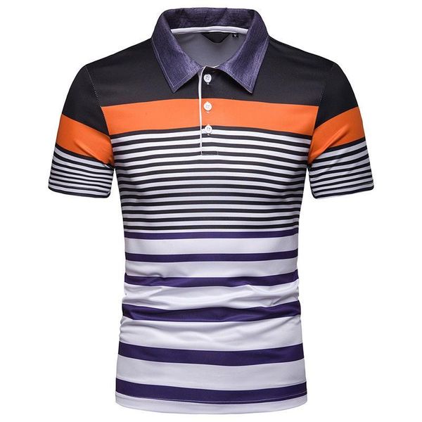 

stripe for short sleeve business casual men polo shirt summer men's clothing new, White;black