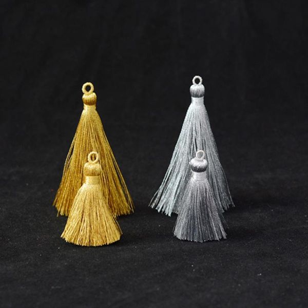 

5pcs gold silk silver silk tassels pendant jewelry curtain garments decorative accessories key bag pendant craft tassels diy h wmtneu