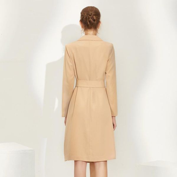 

work dresses 2021 arrival women suit jacket vintage england stylish double breasted blazer with belt pleated midi knee length dress1, White;black