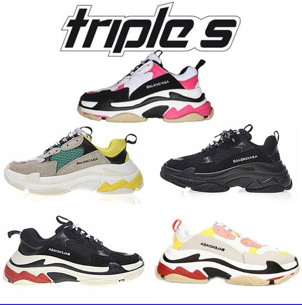 

17fw bÃ lÃ©ncÃ­agÃ¡ triple s fashion designer shoes platform sneaker for men women black red white green pink mens casual shoe outdoor sneaker