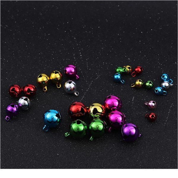 

50pcs christmas jingle bells metal little bells decoration colorful/mix color party diy beads christmas jewelry acc qylmtx