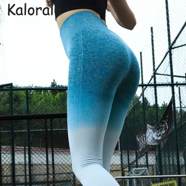 

high waist gradient yoga pants for sports leggings tights woman gym fitness leggings seamless tummy control yoga pants stretchy1, White;red