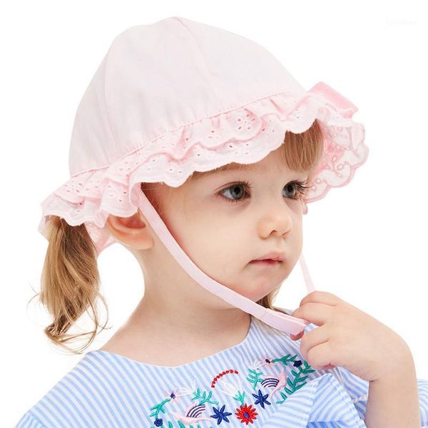 

new fashion design infant kids baby girls lace bowknot beach cap princess sunhat protection hats #4a151, Yellow