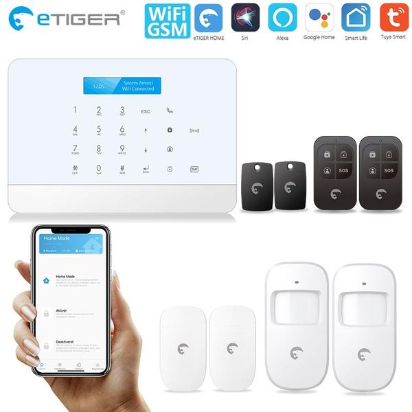 

etiger s6 tuya smart wifi/gsm security motion detector home smart sms alarm system home alarm