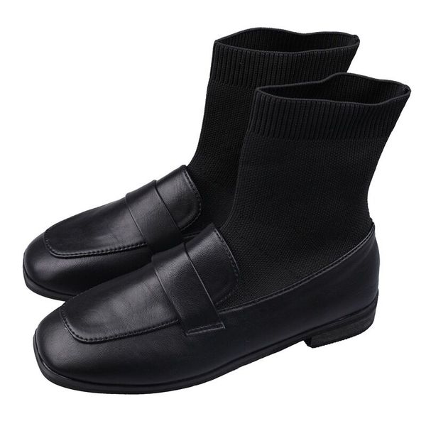 

2021new style socks web celebrity 100 ins trendy socks boots shoes little boots holiday gift for women casual, Black