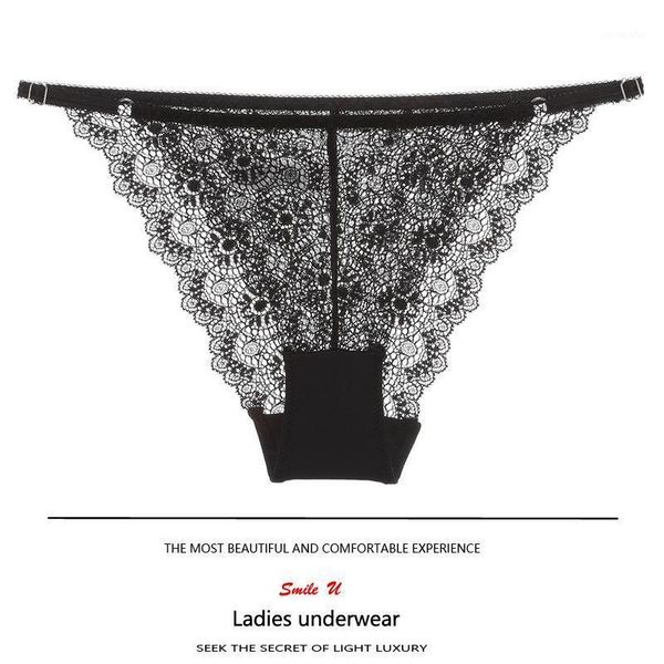 

the new lace underwear low waist briefs transparent .lady adjustable fine t pants with women's1, Black;pink