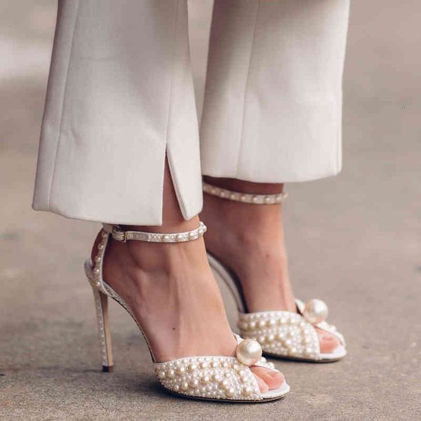 

women's wedding shoes bride high heeled sandal sacora 100mm white satin sandals crystal-studded pumps buckle female sandalies white-pea, Black