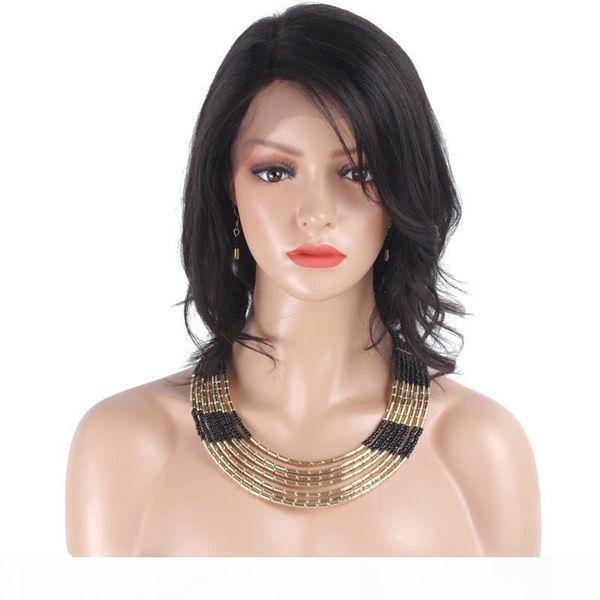 

bob wave brazilian virgin hair full lace human hair wigs 150 density with baby hair pre-plucked hairline bleached knots, Black;brown