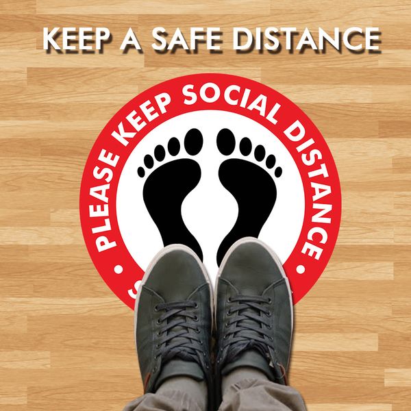 

floor stickers notice keep distance pvc non slip self adhesive safety sign station supermarket weather resistant school