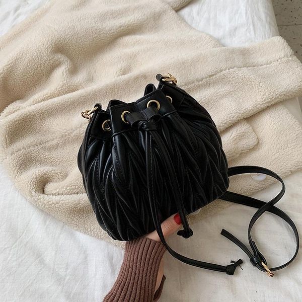 

women handbag 2020 new luxury designer chain shoulder messenger bag fashion drawstring lady bucket crossbody bag