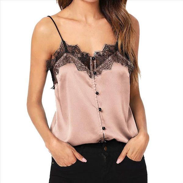 

women blouses solid lace lady summer vest fashion eyelash lace sleeveless button blouse new 222, White