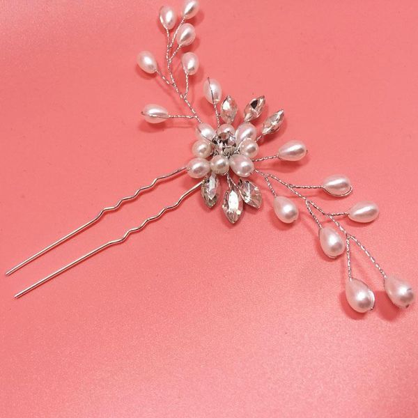 

vintage wedding bridal pearl flower crystal hair pins hsj88, Golden;silver
