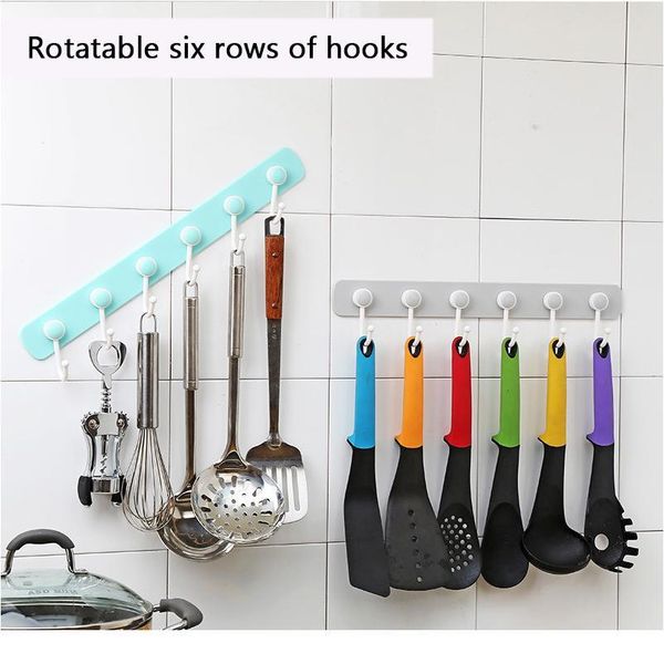 

multifunction 6 hooks kitchen storage hook holder wall door holder hanger rack for spoon scoop bathroom kitchen o jllvnw