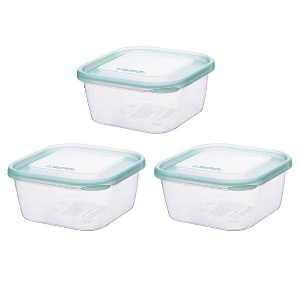 

3pcs/pack crisper square clear keep fresh storage container fruit with lid stackable vegetables bento box home refrigerator