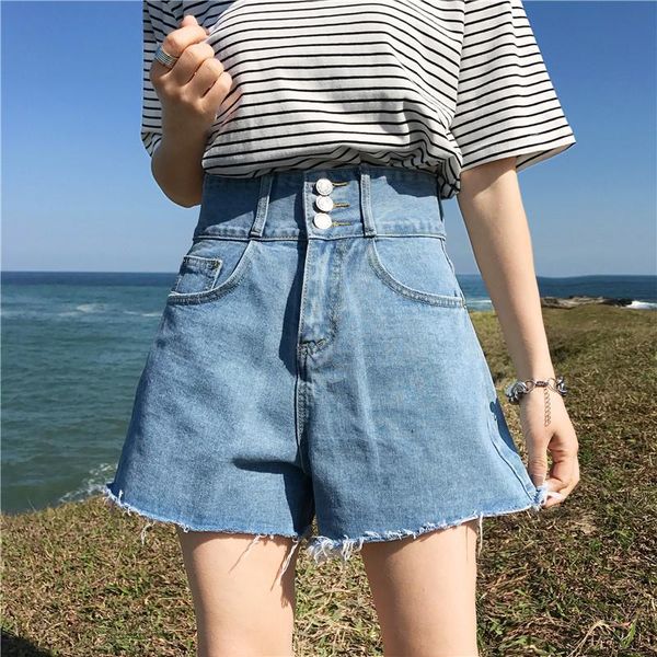 

wholesale 2020 new summer selling women's fashion casual denim shorts outerwear l6-18615, Blue