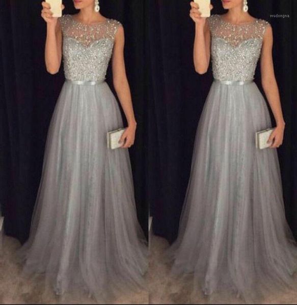 

women elegant formal evening party mesh sleeveless high waist sequins shinning wedding ball prom gown long dress1, Black;gray