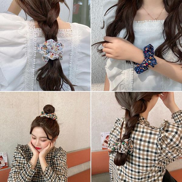

new woman cloth art headband retro floral hair ring hair rope korean hair band girl forest series headdress accessories h bbyzmy, Black;brown
