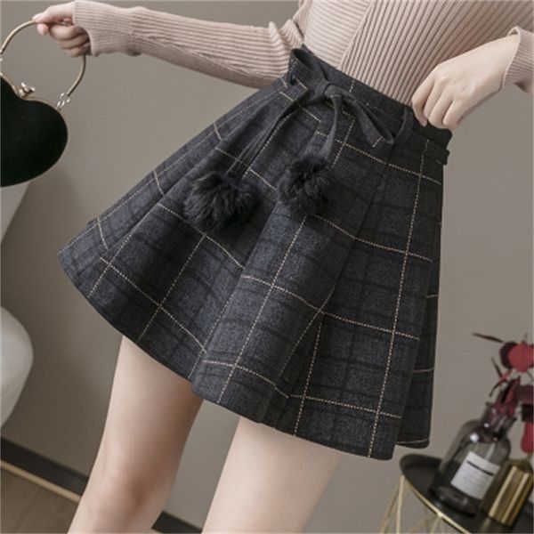 

2021 new plaid skirt women autumn high waist a-line winter vintage casual lattice mini black short pleated skirts lady warm gray y2k wk2t