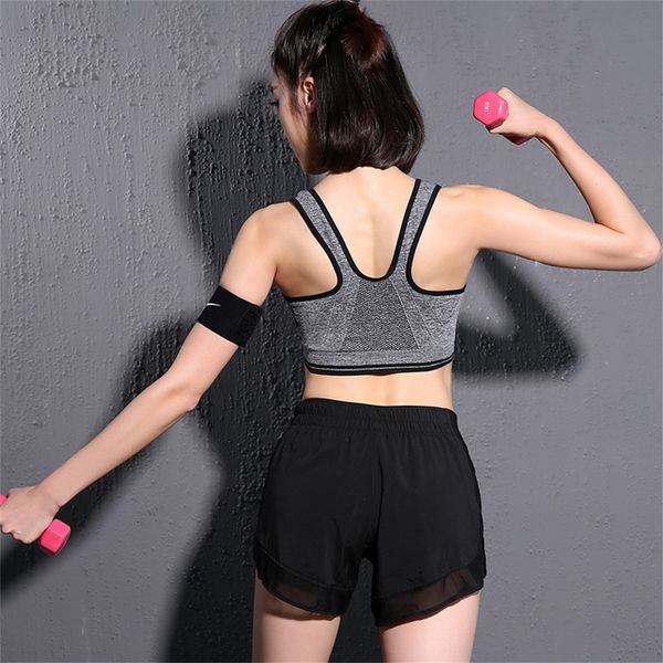 

vip 2pcs/set lingerie bra with pads women seamless push up plus size sports lj200822, Red;black