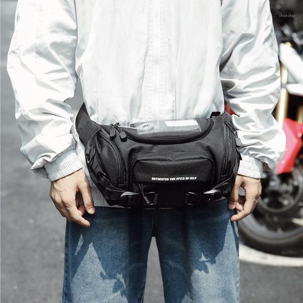 

waist bags large chest pack men fanny black bag cool multifunction banana bumbag big capacity trendy casual japanese phone pouch1
