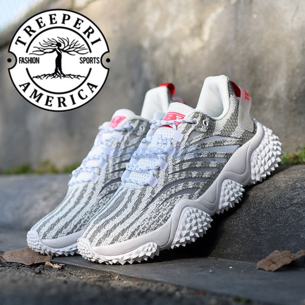 

us 5.5 eur 36 treeperi durian chunky v1 running shoe grey zebra men women trainer sneakers