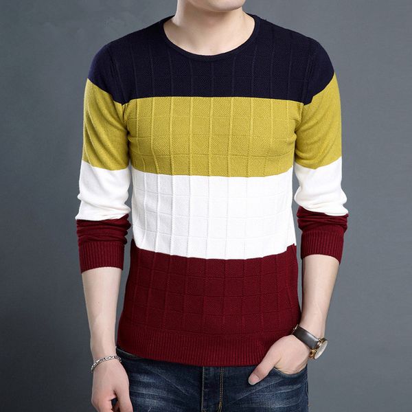 

2021 autumn new man-neck high-quality mode keep warm blouse amendments male elastic sweaters hjpm, Black