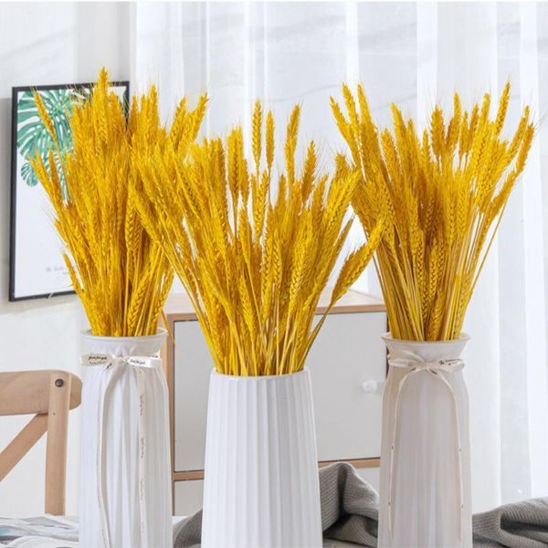 

50 pcs natural wheat stalks wheat dried flowers bouquet plant decor diy scrapbooking christmas wedding home decor bouquet1
