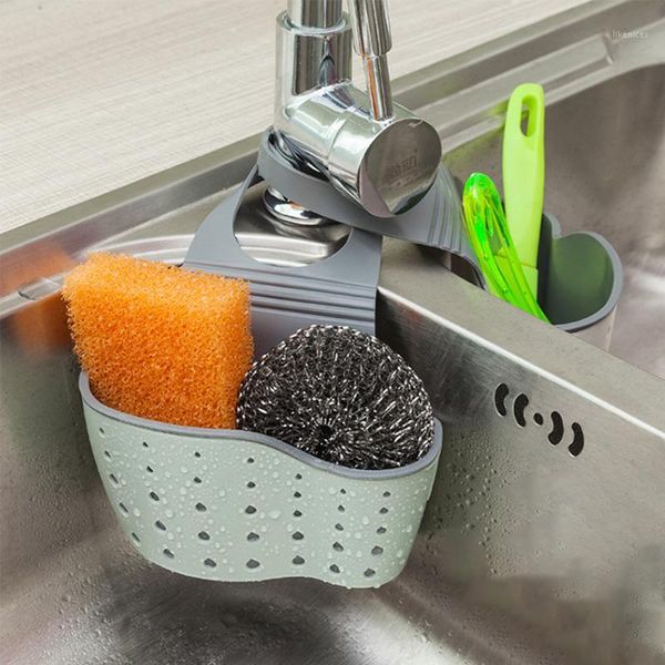 

sink hanging drain rack holder kitchen bathroom storage soap sponge organizer1