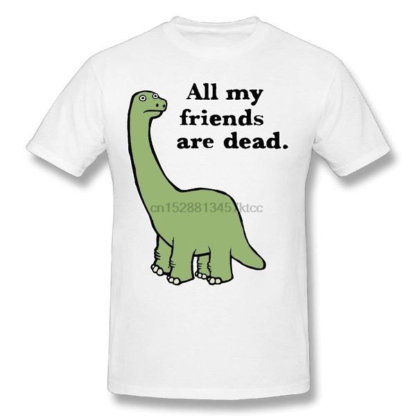 

funny men all my friends are dead dinosaur 100% cotton prints casual short sleeve t-shirt 2018 fashion sport hooded sweatshirt hoodie