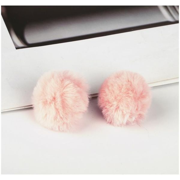 

4cm pompon bunny fluffy keychain pom pom bulb woman bag porte cleff trinket natural rex rabbit hair ball real wool fur f bbygjb, Silver
