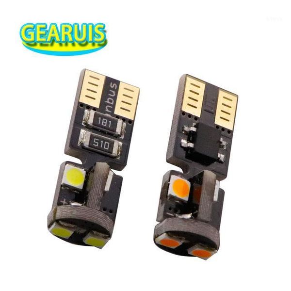 

emergency lights 100pcs canbus t10 non polar w5w led 6 smd 3030 5w5 car lamp 2w 12v bulb wedge clearance light source amber ice blue1